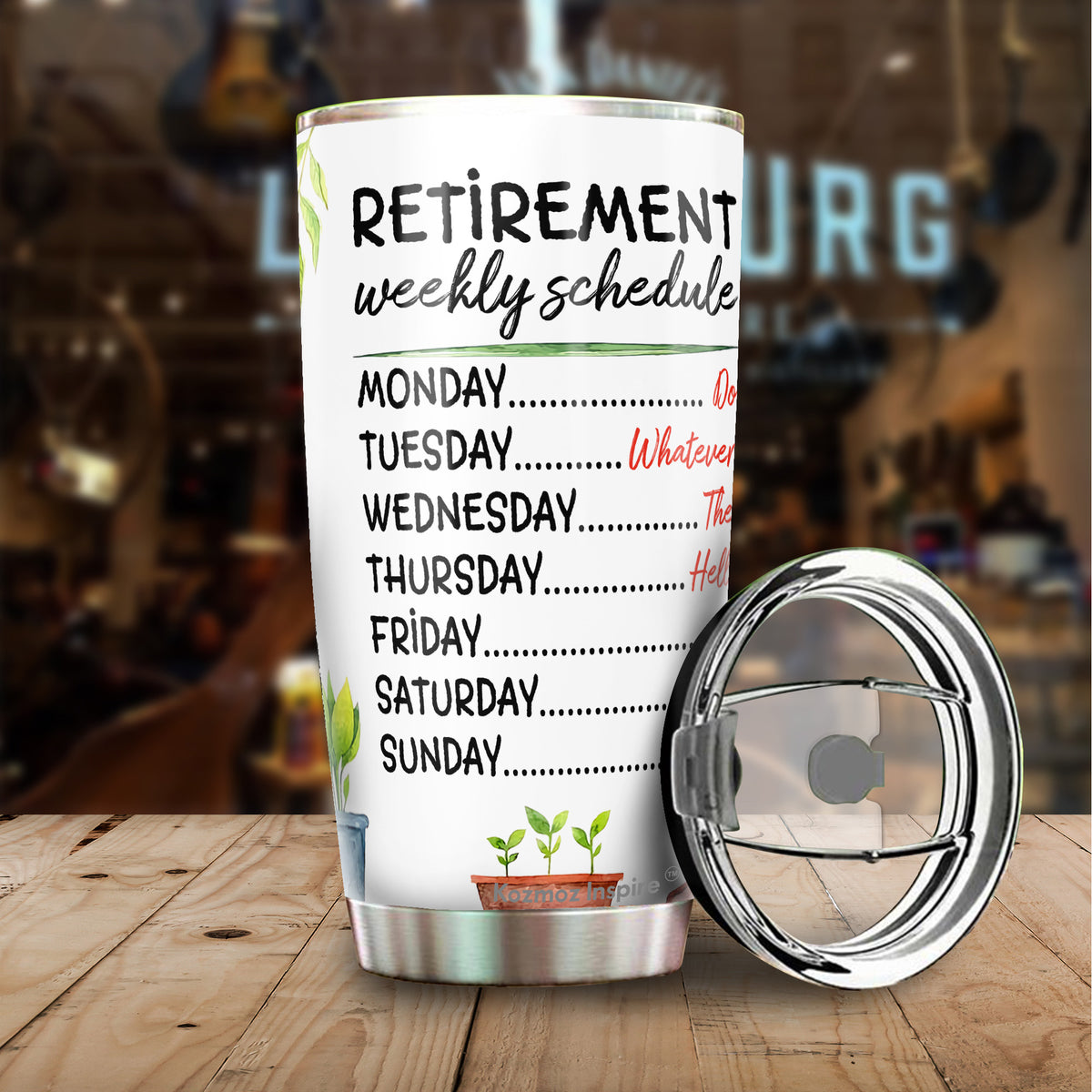 Retirement Weekly Schedule Retired Men 20 oz Tumbler Gif Set — 365FURY