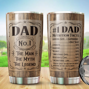 Best Dad Ever Tumbler 20Oz - The Man The Myth The Legend Travel Coffee Mug - Tumbler Gifts for Dad, Father, Bonus Dad, Father-in-law, Birthday, Christmas, Father's Day Tumbler Gifts