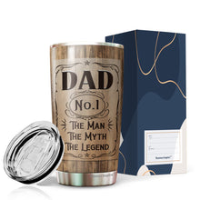 Load image into Gallery viewer, Best Dad Ever Tumbler 20Oz - The Man The Myth The Legend Travel Coffee Mug - Tumbler Gifts for Dad, Father, Bonus Dad, Father-in-law, Birthday, Christmas, Father&#39;s Day Tumbler Gifts