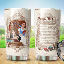 Load image into Gallery viewer, Gifts for Book Lovers Women - Book Tumbler - Gifts for Bookworms, Nerd, Book Readers - Book Reader Nutrition Facts Tumbler - Book Lover Mug - Book Lover Cup - Birthday Tumbler for Book Lover