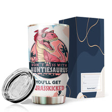 Load image into Gallery viewer, Gifts For Aunt - Best Aunt Gifts - Mothers Day Gift For Aunt Christmas Gifts For New Aunt - Don&#39;t Mess with Auntiesaurus You&#39;ll Get Jurasskicked Mug For Aunt Gifts From Niece And Nephew 20 oz Tumbler