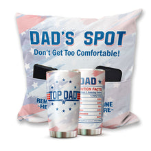 Load image into Gallery viewer, Kozmoz Inspire Top Dad Father Day Gifts For Dad - Dads Spot Pillow Cover With Pocket Dad Tumbler 20oz - Patriotic Military Gifts For Dad, Husband On Christmas, Birthday - Gifts Set For Dad, Fathers