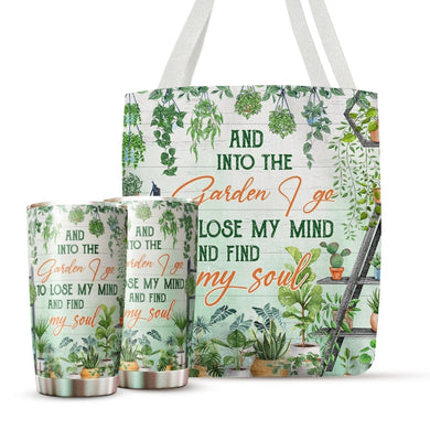 Gardening Gifts - And Into The Garden I Go To Lose My Mind And Find My Soul Gardening Tumbler 20oz For Plant Lovers - Gifts For Gardeners - Present For Plant Mom Lady Gardening Lovers