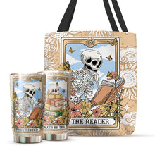 Load image into Gallery viewer, Nuken Book Lovers Gifts - The Reader Death by TBR - Accessories For Reading Lovers - The Tarrot Reader Tumbler 20oz