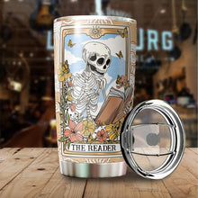 Load image into Gallery viewer, Nuken Book Lovers Gifts - The Reader Death by TBR - Accessories For Reading Lovers - The Tarrot Reader Tumbler 20oz