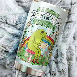 Book Lover Gifts For Women | Librarian Appreciation Gifts | Reader Gifts | Frog Go Away I'm Reading Tumbler 20Oz