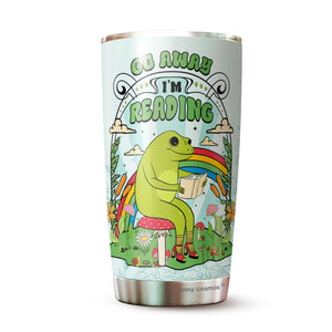 Book Lover Gifts For Women | Librarian Appreciation Gifts | Reader Gifts | Frog Go Away I'm Reading Tumbler 20Oz