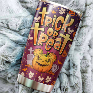 MARSANA Halloween Tumbler - Gifts for Halloween - Trick or Treat Tumbler - Halloween Cup - Horror Tumbler - Pumpkin Mug - Halloween Mug - Trick R Treat Cup - Gifts for Friend, Coworkers