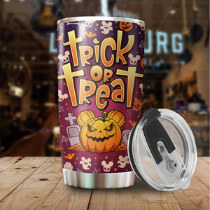 MARSANA Halloween Tumbler - Gifts for Halloween - Trick or Treat Tumbler - Halloween Cup - Horror Tumbler - Pumpkin Mug - Halloween Mug - Trick R Treat Cup - Gifts for Friend, Coworkers