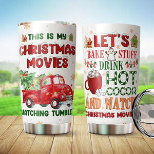 Christmas Gifts - Christmas Decorations - Christmas Movie Gift - Christmas Mugs for Men, Women - Gifts For Dad, Mom, Friends, Coworkers on Christmas - This is My Christmas Movies Watching Tumbler
