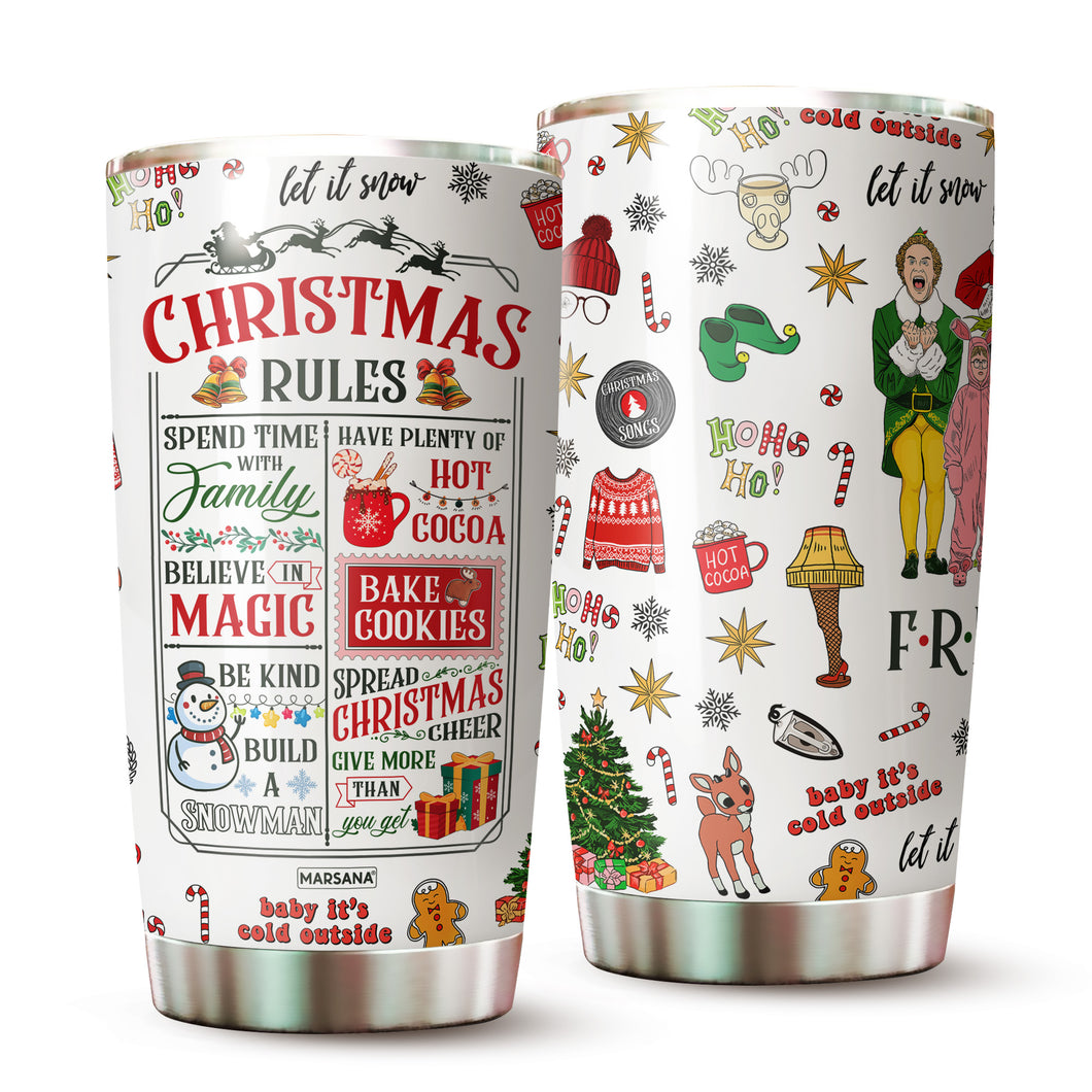 MARSANA Christmas Tumbler - Christmas Cups - Christmas Decorations - Christmas Mug - Cool Gifts for Christmas - Gift for Men, Women, Friend Coworker on Christmas - Holiday Coffee Mug