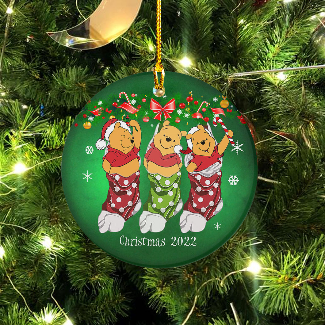 Character Christmas Ornaments - Christmas Decorations - Cute Bear in Socks Ornament - Christmas Decorations for Tree