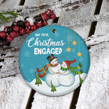 Load image into Gallery viewer, Our First Christmas Engaged Ornaments, Couples Ornament 2021,Just Engaged Christmas Ornament - Our First Christmas Engaged Ornament