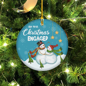 Our First Christmas Engaged Ornaments, Couples Ornament 2021,Just Engaged Christmas Ornament - Our First Christmas Engaged Ornament