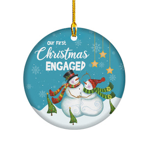 Our First Christmas Engaged Ornaments, Couples Ornament 2021,Just Engaged Christmas Ornament - Our First Christmas Engaged Ornament