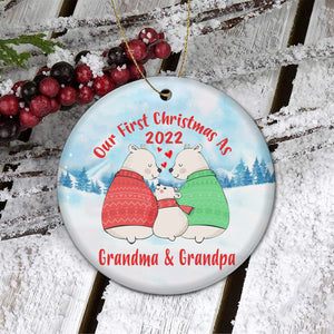 First Christmas As Grandpa and Grandma 2022 - New Grandparent Gifts First Time First Grandchild Gift for New Grandparents Grandmother Grandfather Grandkids Ornament…