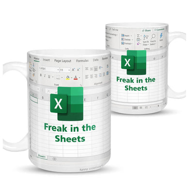 Freak In The Sheets Mug 2 - Accountant cup - Accountant funny mug - accounting  gift - cpa gifts - excel life -accounting graduation gifts - excel shortcut, na CPA,CFO, Coworkers, Men, Women Mug 11Oz 15Oz