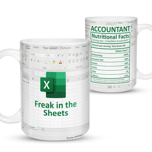 Funny Gifts For Women Men Freak In The Sheets Spreadsheet Excel Mug