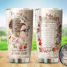 Load image into Gallery viewer, Book Reader Nutrition Facts Tumbler - Book Lover Tumbler For Women - Gifts for Book Lovers - Librarian Gifts for Women - Birthday Gifts For Book Lovers Women - Tumbler 20oz