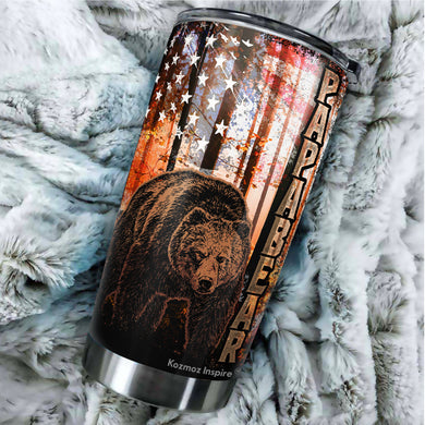 Papa Bear Tumbler - Being A Dad Is An Honor Being A Papa Is Priceless Tumbler - Birthday Gifts For Dad Tumbler - Gifts Idea For Dad, Daddy, Father - 2022 Fathers Gifts - Tumbler 20oz