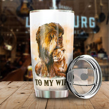 Load image into Gallery viewer, Kozmoz Inspire To My Wife Lion Couple Tumbler 20 Oz - Wife Travel Coffee Mug - Tumbler Gifts for Wife, Her, Women&#39;s Day, Wife&#39;s Birthday, Aniversary, Mothers Day 2022