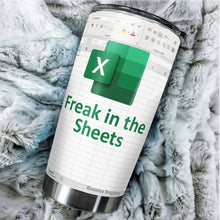 Load image into Gallery viewer, Freak In The Sheets Tumbler - Accountant funny Tumbler - accounting  gift-cpa gifts - excel life - accounting graduation gifts-excel shortcut -Nutritional Facts Tumbler Gifts - Tumbler Gifts for Accountant, na CPA,CFO, Coworkers, Men, Women Tumbler 20 oz