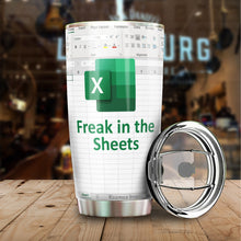 Load image into Gallery viewer, Freak In The Sheets Tumbler - Accountant funny Tumbler - accounting  gift-cpa gifts - excel life - accounting graduation gifts-excel shortcut -Nutritional Facts Tumbler Gifts - Tumbler Gifts for Accountant, na CPA,CFO, Coworkers, Men, Women Tumbler 20 oz