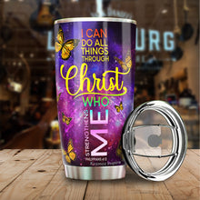 Load image into Gallery viewer, I Can Do All Things Through Christ Who Strengthens Me Tumblers - Butterfly Christian 20oz Stainless Steel Tumbler - Christian 20oz Tumblers For Women - Christian Gifts for Mom on Mother&#39;s Day