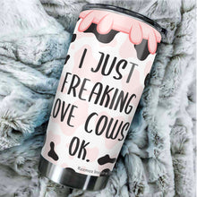 Load image into Gallery viewer, Kozmoz Inspire I Just Love Cows Cow Tumbler 20 Oz - Chicken Lovers Travel Coffee Mug Gifts - Farmer Gifts for Men Women, Grandma Grandpa Mug Gift, Mother Father Gifts 2022