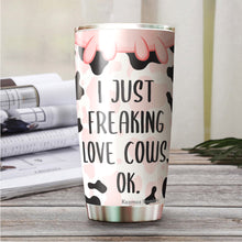 Load image into Gallery viewer, Kozmoz Inspire I Just Love Cows Cow Tumbler 20 Oz - Chicken Lovers Travel Coffee Mug Gifts - Farmer Gifts for Men Women, Grandma Grandpa Mug Gift, Mother Father Gifts 2022