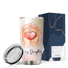 Load image into Gallery viewer, Kozmoz Inspire To My Daughter Tumbler 20oz - Heart Tumbler - Pink Tumbler For Girl - Gifts for Birthday, Christmas, Graduation - Gift From Mom, Dad - Gift to Daughter, Little Girl, Family Members