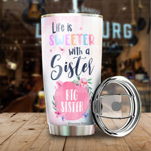 Load image into Gallery viewer, Kozmoz Inspire Big Sister Travel Coffee Mug - Life is Sweater with A Sister I would fight a bear Tumbler 20 oz - Gift Ideas For Worlds Best Sisters and Besties