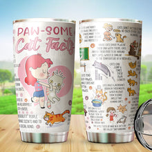 Load image into Gallery viewer, Paw-Some Cat Facts Tumbler, Cat Travel Coffee Tumbler - Cat Tumblers For Cat Lovers - Birthday Gifts For Cat Lovers - Tumbler 20oz