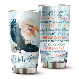 Kozmoz Inspire To My Son Eagles Tumbler 20 Oz Gifts from Mom - Tumbler Gift for Son from Mom - Meaningful Gift for Son Kids from Mom, Mothers Day, Birthday, Christmas 2022