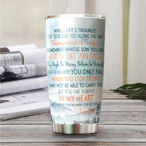 Kozmoz Inspire To My Son Eagles Tumbler 20 Oz Gifts from Mom - Tumbler Gift for Son from Mom - Meaningful Gift for Son Kids from Mom, Mothers Day, Birthday, Christmas 2022