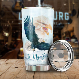 Kozmoz Inspire To My Son Eagles Tumbler 20 Oz Gifts from Dad - Tumbler Gift for Son from Dad - Meaningful Gift for Son Kids from Dad, Mothers Day, Birthday, Christmas 2022