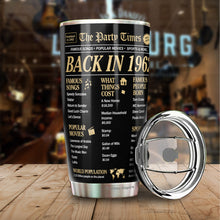 Load image into Gallery viewer, Kozmoz Inspire The Party Times Flashback To 1962 Tumbler - Happy 60 Birthday Party, Turning 60 Birthday, 60th Bday For Her &amp; Him, Sixty Birthday Tumbler 20 Oz- Milestone Birthday Gifts