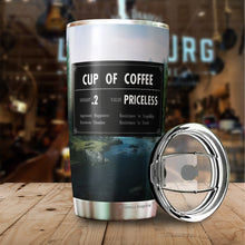 Load image into Gallery viewer, Cup Of Coffee Tumbler - Game Inspired Cup, Coffee Stats, Gamer Gift, Birthday Gift, Coffee Mug, Coffee Stats Tumbler 20 Oz