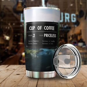 Cup Of Coffee Tumbler - Game Inspired Cup, Coffee Stats, Gamer Gift, Birthday Gift, Coffee Mug, Coffee Stats Tumbler 20 Oz