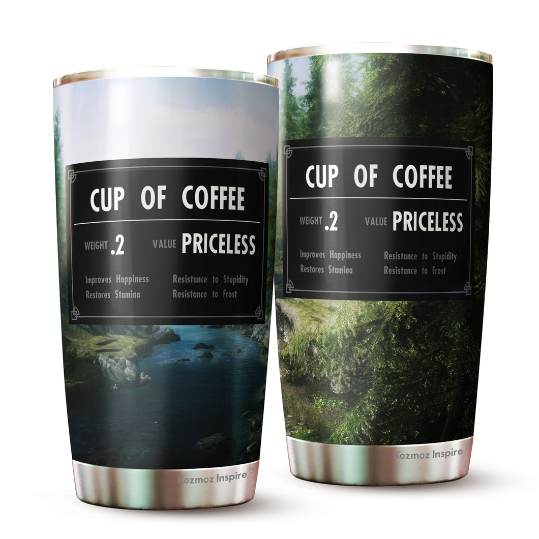 Cup Of Coffee Tumbler - Game Inspired Cup, Coffee Stats, Gamer Gift, Birthday Gift, Coffee Mug, Coffee Stats Tumbler 20 Oz