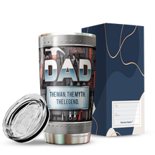 Load image into Gallery viewer, Dad The Man The Myth The Legend Tumbler - Dad Mechanic Tumbler - Tumbler For Dad From Son, Daughter, Kids - Birthday Gift For Dad, Daddy, Father