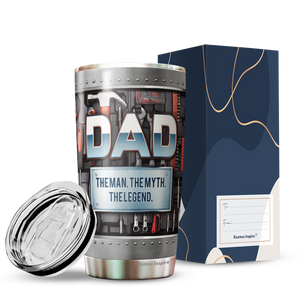 Dad The Man The Myth The Legend Tumbler - Dad Mechanic Tumbler - Tumbler For Dad From Son, Daughter, Kids - Birthday Gift For Dad, Daddy, Father