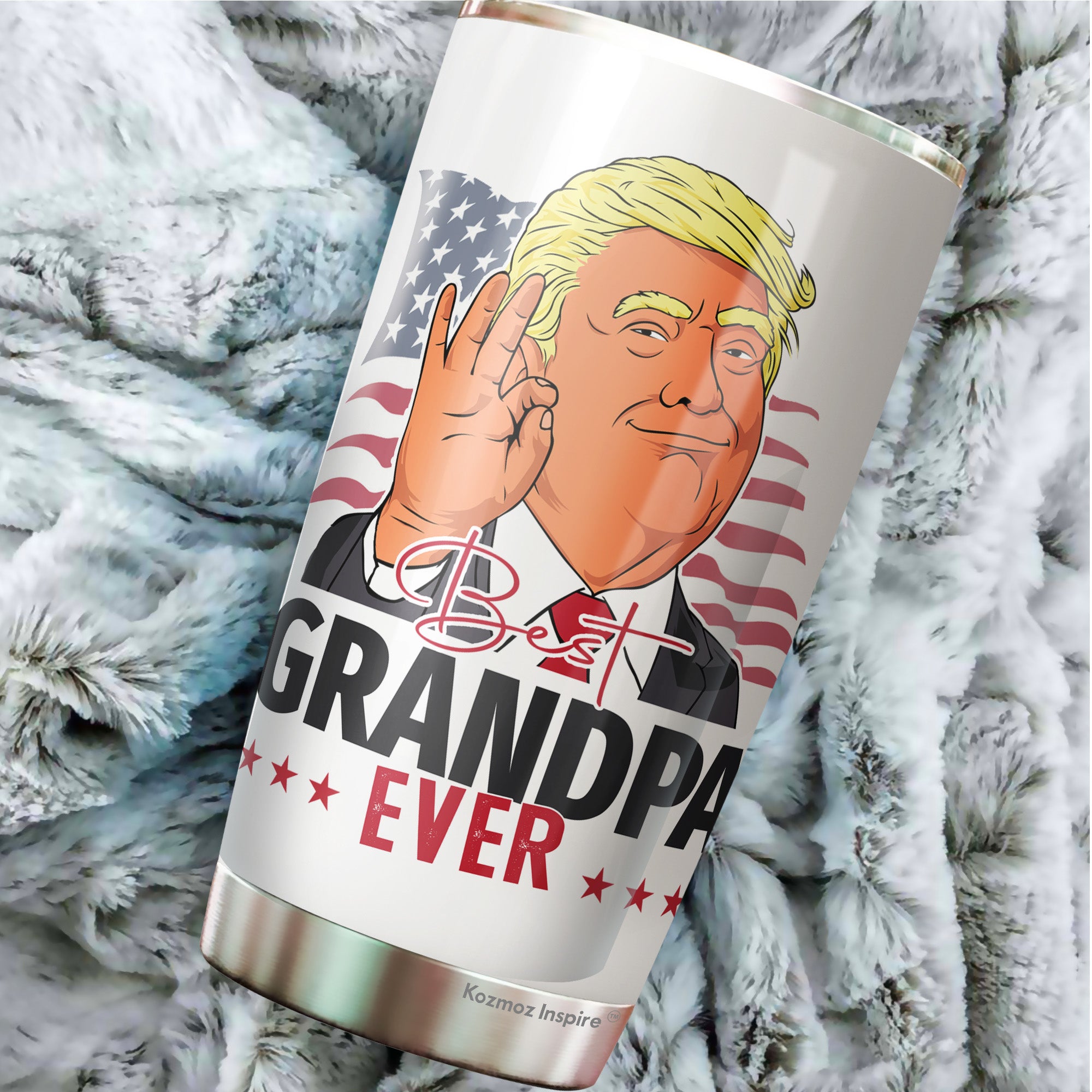 Best Grandpa Ever Tumbler 20Oz - Great Grandpa Trump Tumbler