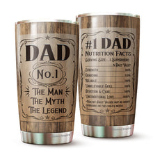 Load image into Gallery viewer, Best Dad Ever Tumbler 20Oz - The Man The Myth The Legend Travel Coffee Mug - Tumbler Gifts for Dad, Father, Bonus Dad, Father-in-law, Birthday, Christmas, Father&#39;s Day Tumbler Gifts