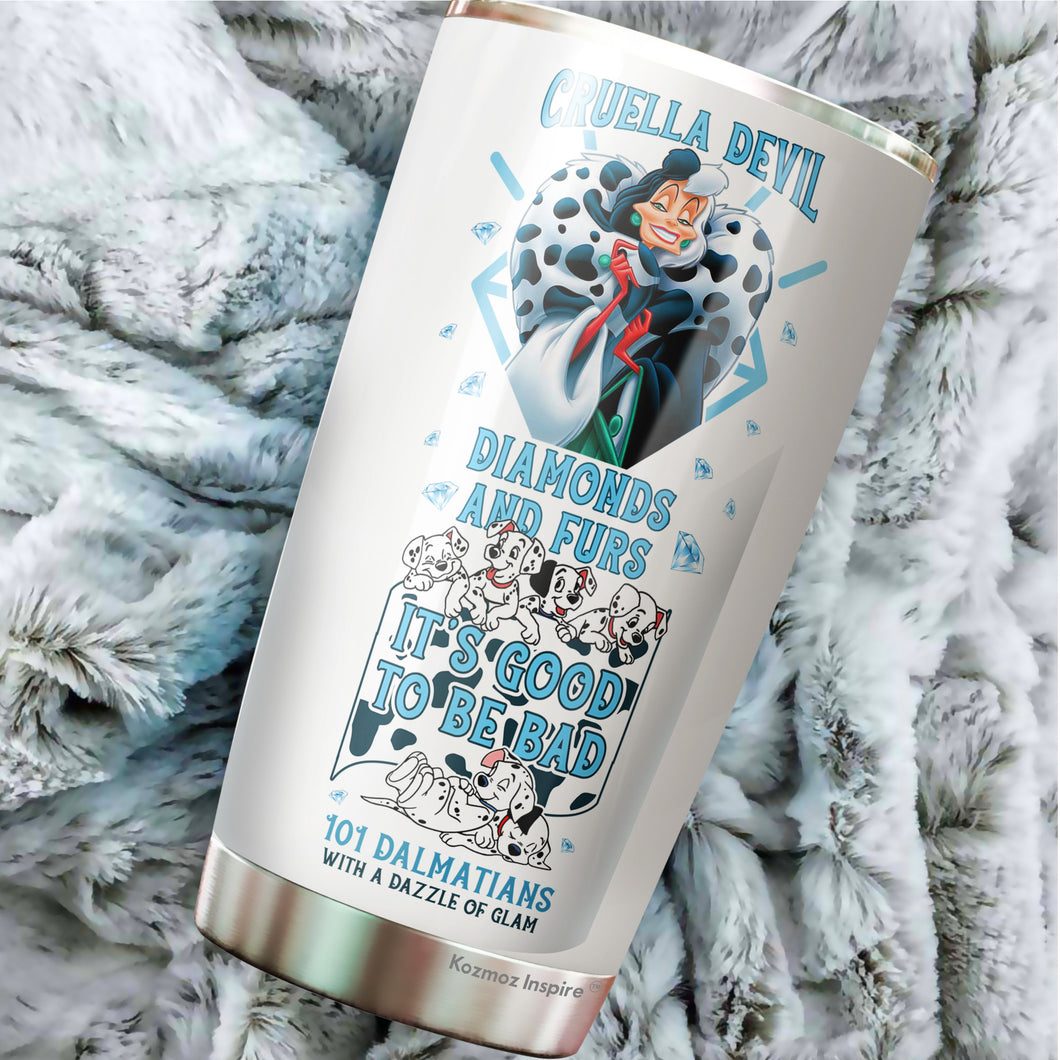 Villains Tumbler - Dalmatians Tumbler - Evil Facts Coffee Tumbler - Birthday Gift For Her, Women, Men, Coworker, Friends - Tumbler 20 Oz