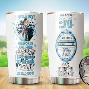 Villains Tumbler - Dalmatians Tumbler - Evil Facts Coffee Tumbler - Birthday Gift For Her, Women, Men, Coworker, Friends - Tumbler 20 Oz