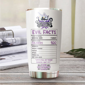 Villains Tumbler - Evil Facts Coffee Tumbler - Poor Unfortunate Souls Coffee Tumblers - Birthday Gifts For Her, Women, Men, Coworker, Friends - Tumbler 20 Oz