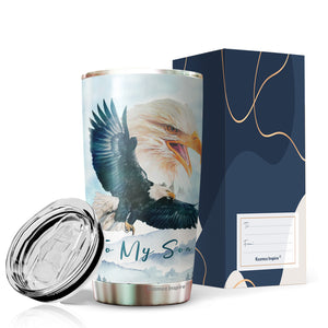 To My Son from Mom and Dad, Son mug,  To Son Birthday gift ,Be Like an Eagle Fly High Be Strong Believe Yourself Tumbler 2