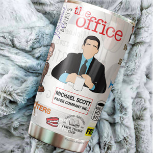 Office Tumbler - Michael Coffee Tumbler - Dwight Tumbler - Christmas, Halloween, Birthday Gifts For Friends, Coworker, Men, Women- Tumbler 20 Oz