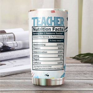 Teaching Is A Walk In The Park Tumbler - Teacher Nutrition Facts Tumbler - Teacher Coffee Tumblers - Tumbler For Teacher, Coworker, Friend - Tumbler 20 Oz…